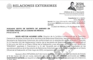 Gobierno “pierde” documentos clave del caso Kirill Safrán y retrasa juicio de amparo