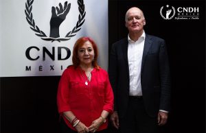CNDH reafirma que es parte del Estado Rosario Piedra Ibarra en reunión con representantes de Los Países Bajos